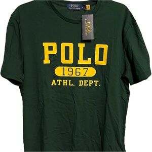 Polo Ralph Lauren Dark Green Polo1967 Tee w Yellow Polo 1967 ATHL. DEPT. T-Shirt